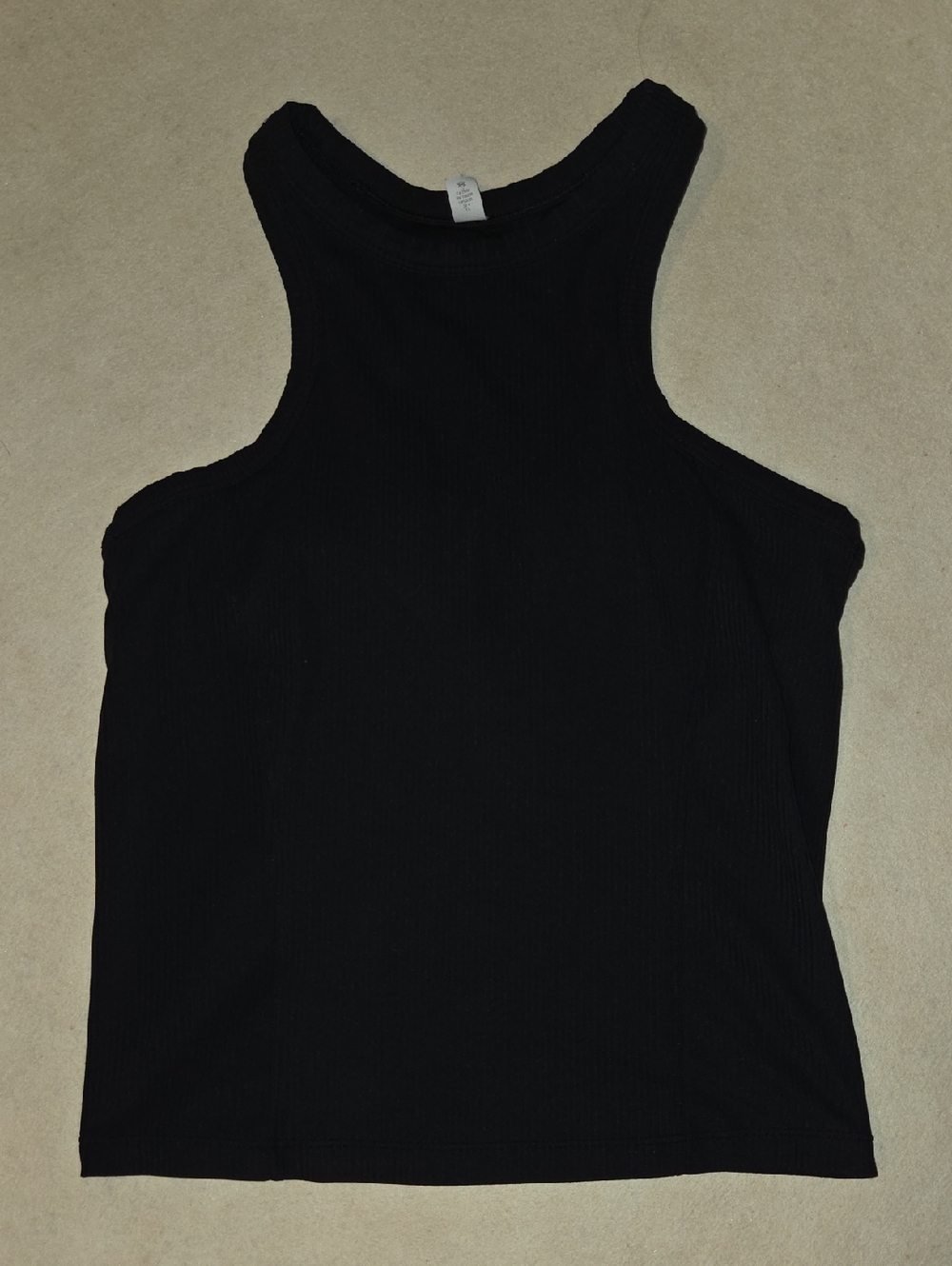 LuluLemon Black Ribbed Racerback Tank Top